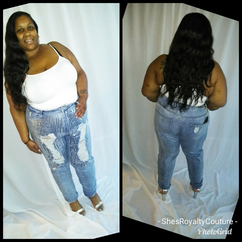 Distress with sequins Jeans
